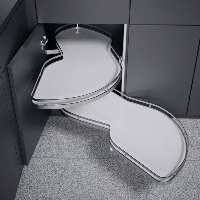 3579320005. КОМПЛЕКТ правый, Леманс 600 мм, H 600-750, Арена СТИЛЬ, 2 полки, 2 доводчика, цвет ХРОМ,